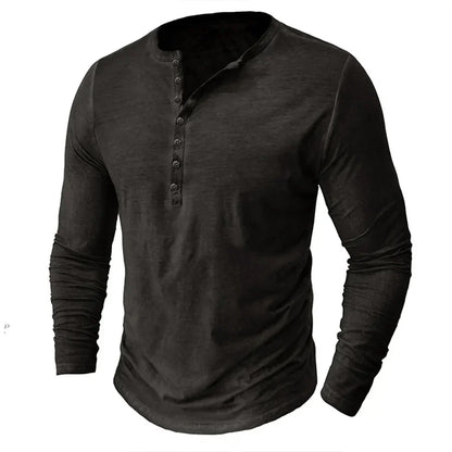 T-shirt à manches longues pour homme avec boutons