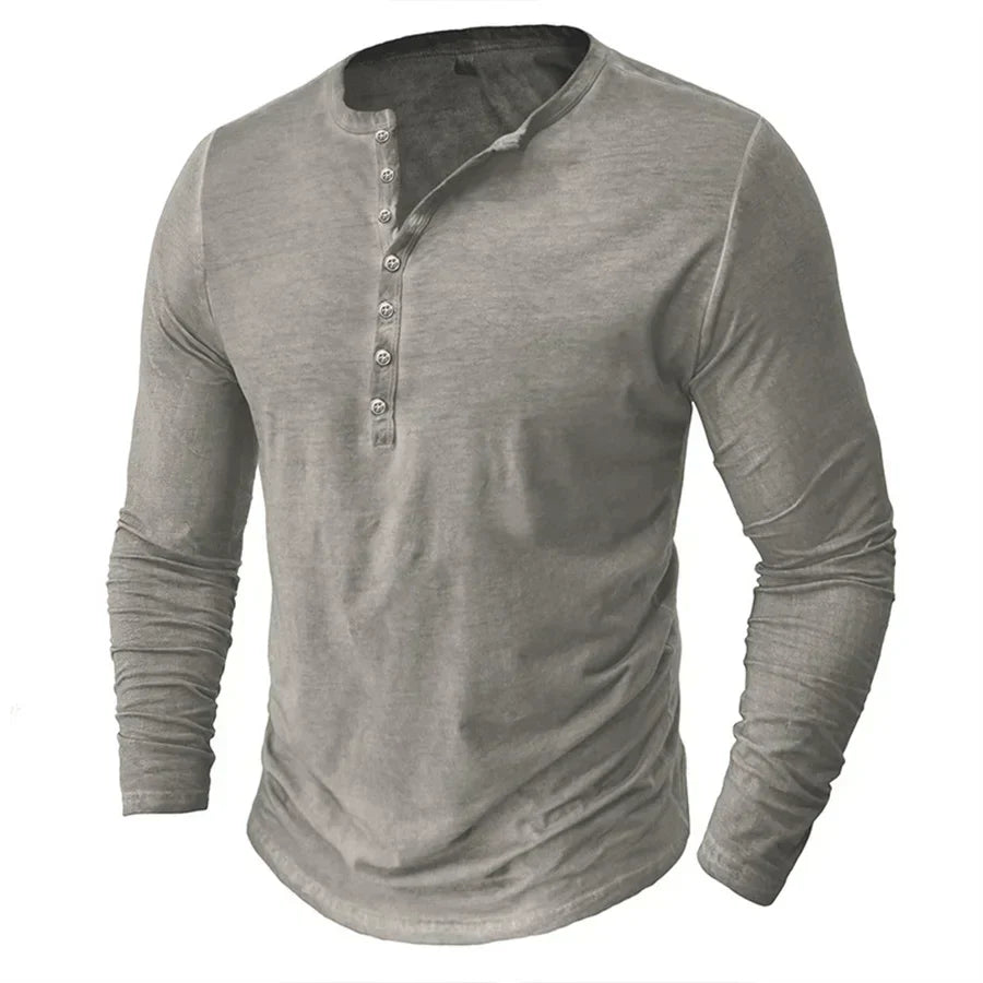 T-shirt à manches longues pour homme avec boutons