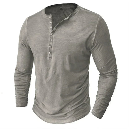 T-shirt à manches longues pour homme avec boutons