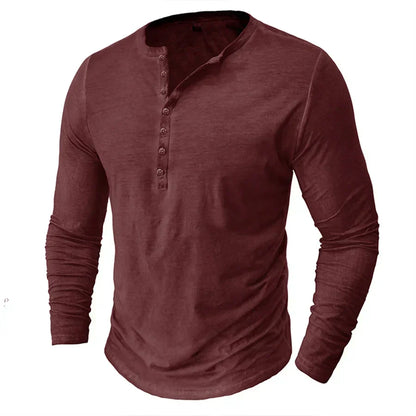 T-shirt à manches longues pour homme avec boutons
