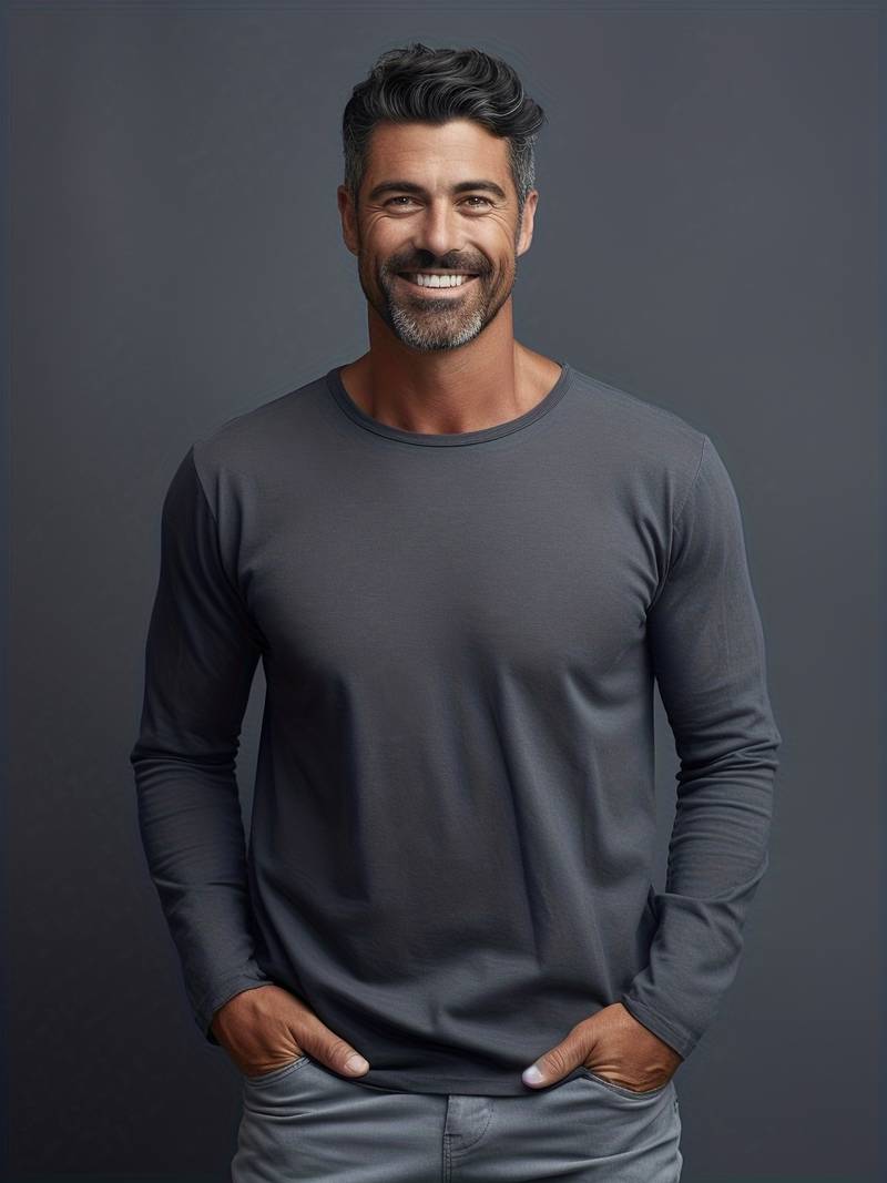 T-shirt manches longues homme simple classique