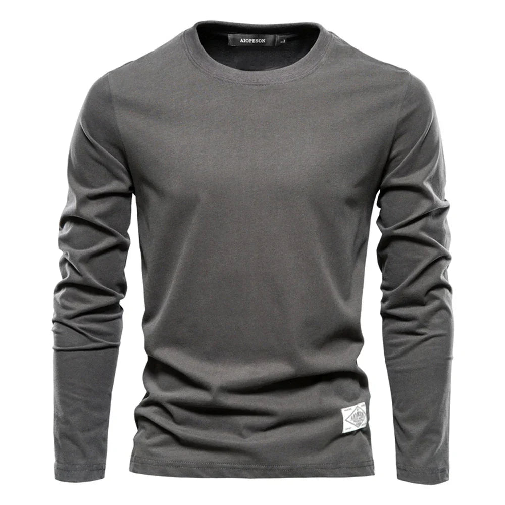 T-shirt basique homme manches longues col rond