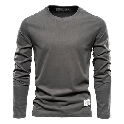 T-shirt basique homme manches longues col rond