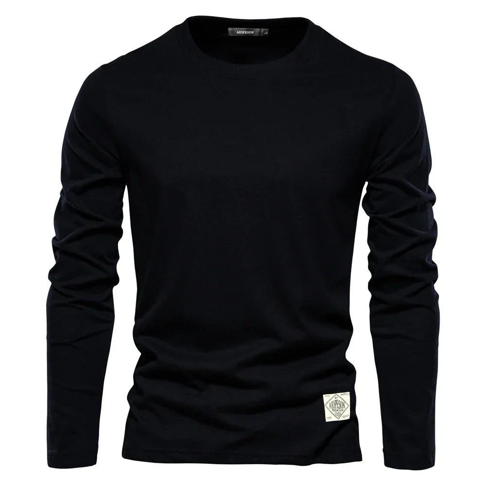 T-shirt basique homme manches longues col rond