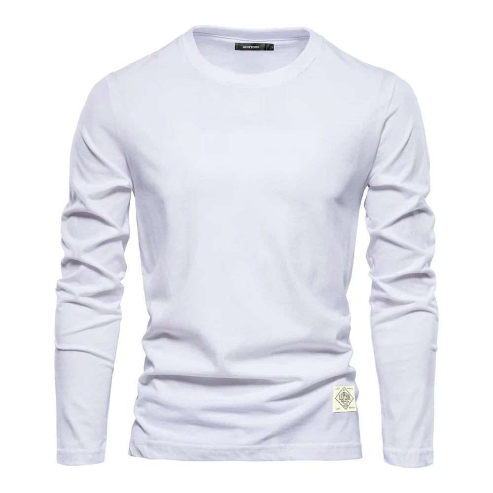 T-shirt basique homme manches longues col rond