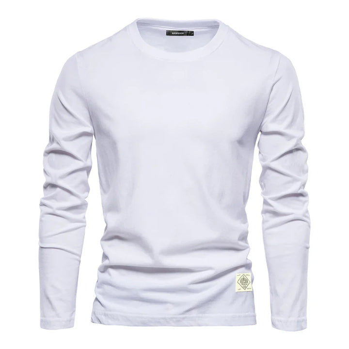 T-shirt basique homme manches longues col rond