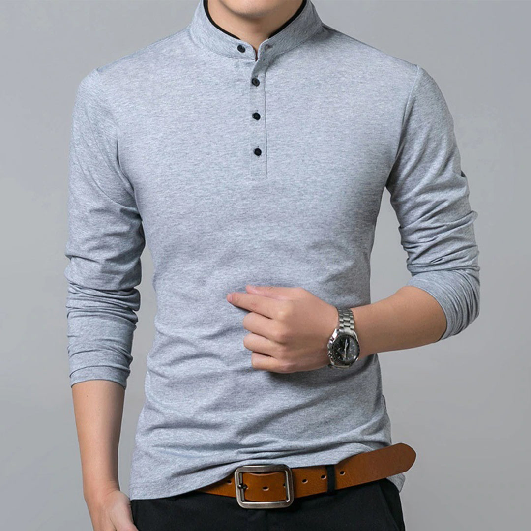 Polo homme coupe slim patte de boutonnage