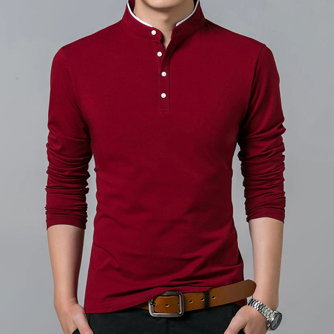 Polo homme coupe slim patte de boutonnage