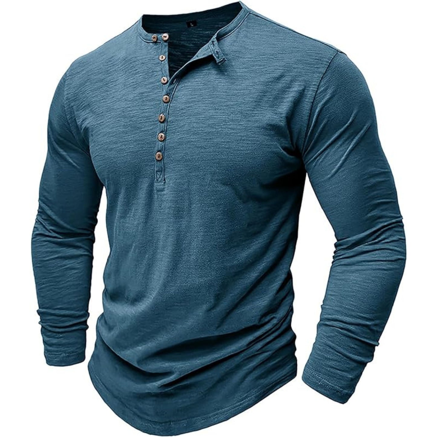 T-shirt homme manches longues élégant style Henley
