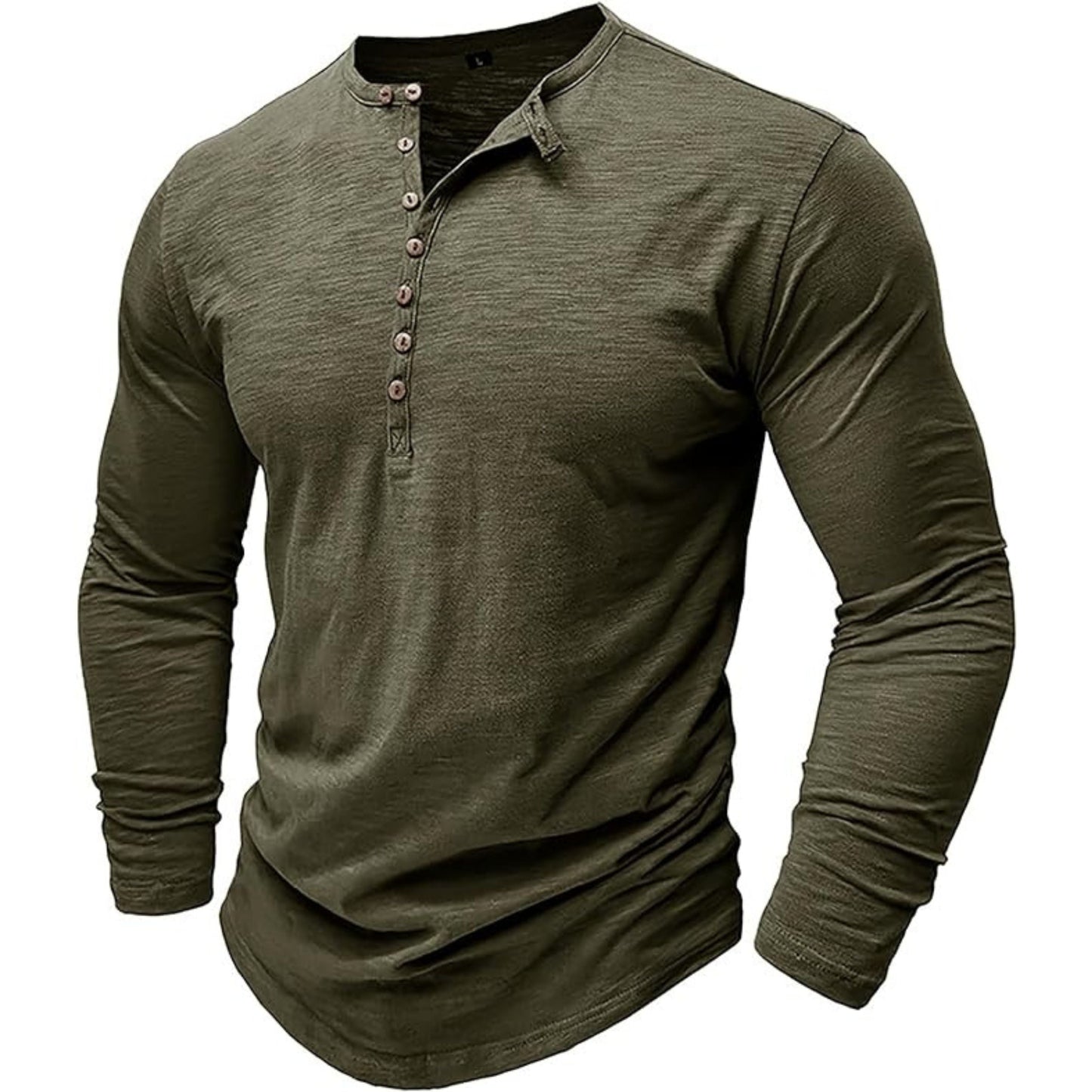 T-shirt homme manches longues élégant style Henley