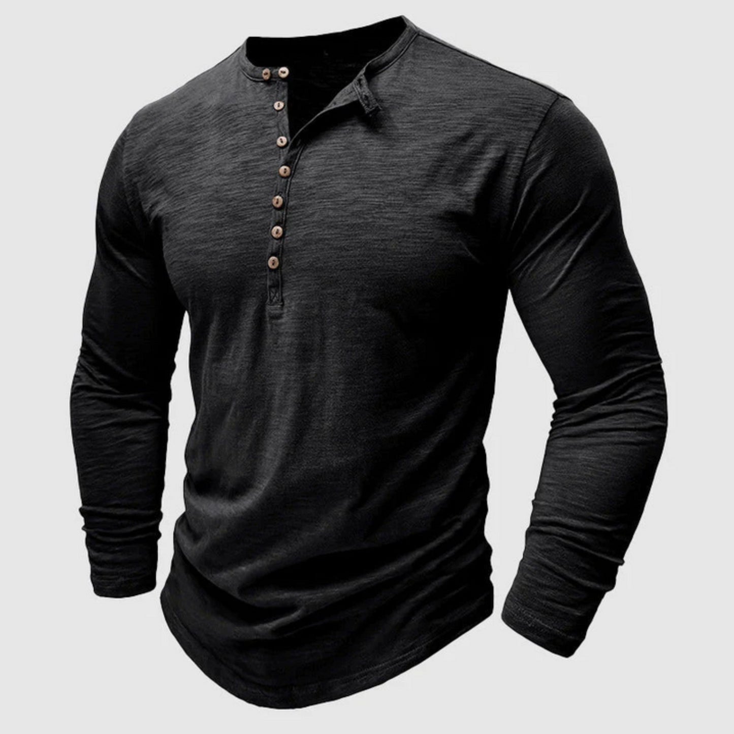 T-shirt homme manches longues élégant style Henley