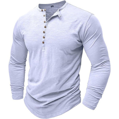 T-shirt homme manches longues élégant style Henley