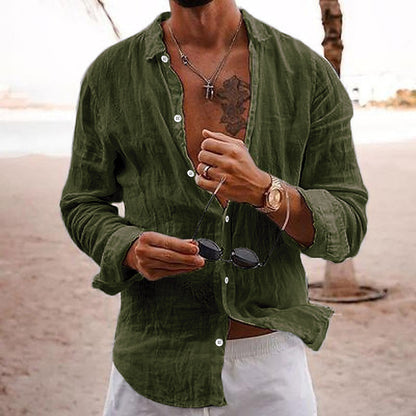Chemise en lin légère pour homme Été