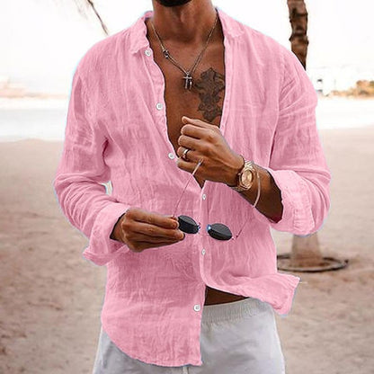 Chemise en lin légère pour homme Été