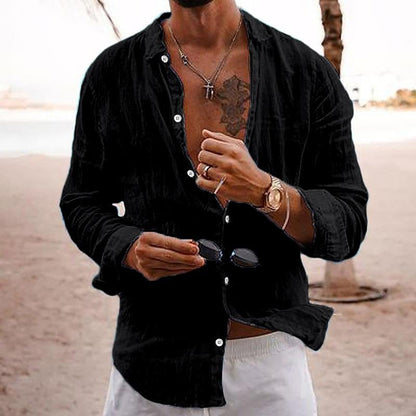 Chemise en lin légère pour homme Été