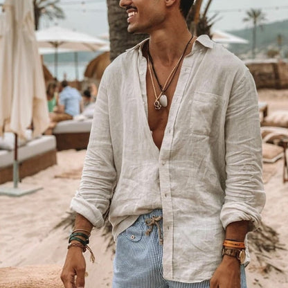 Chemise d'été légère pour homme avec boutons