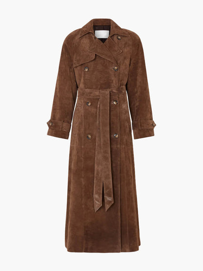 Trench-coat vintage élégant long pour femme