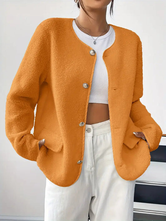 Damen Cardigan Rundhals Elegantes Design - IdealeKleiden