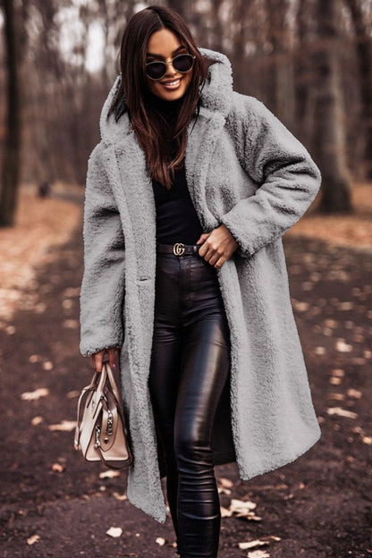 Doudoune longue d'hiver pour femme avec capuche et doublure douce