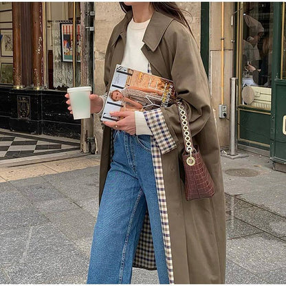 Trench-coat pour femme Design élégant Doublure écossaise