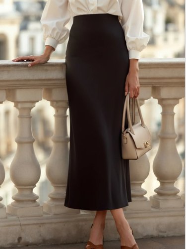 Eleganter Satin Rock Damen - IdealeKleiden