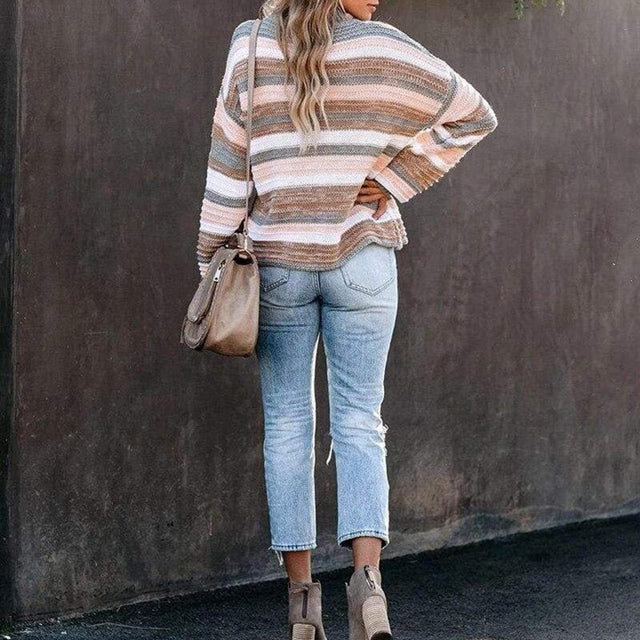 Stilvolle Strickjacke mit Feinen Streifen - IdealeKleiden