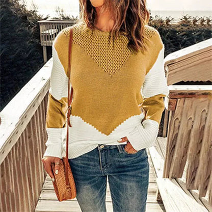Pull en maille multicolore au design patchwork