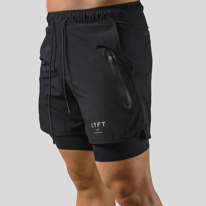 Shorts de running 2-en-1 pour homme avec poches