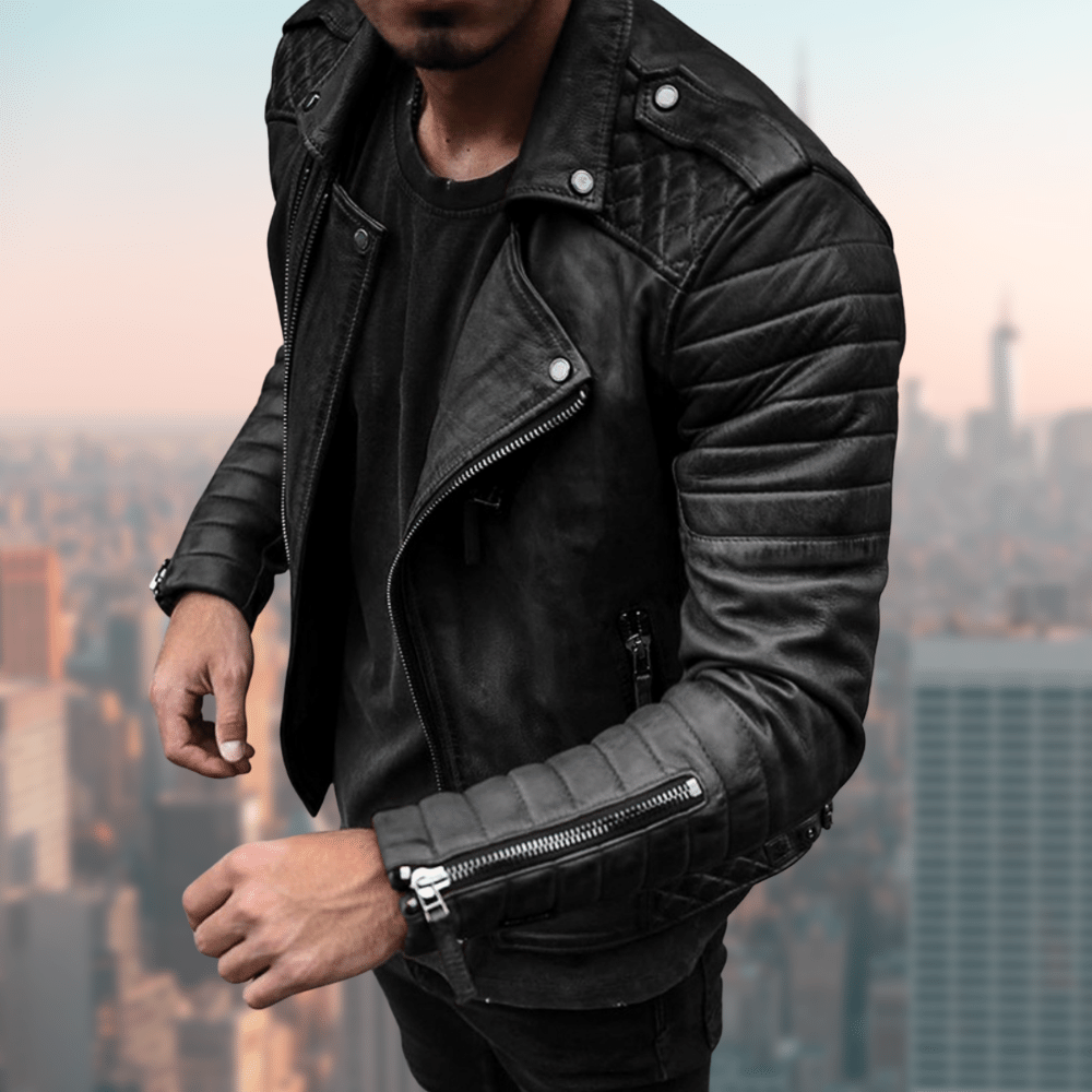 Lederjacke Herren Biker Style - IdealeKleiden