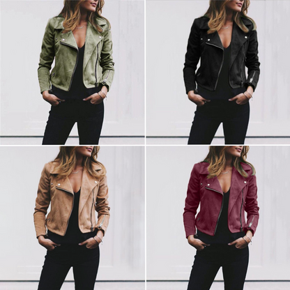 Leder Bikerjacke Herbst Trend - IdealeKleiden