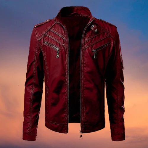 Blouson en cuir élégant pour homme style motard