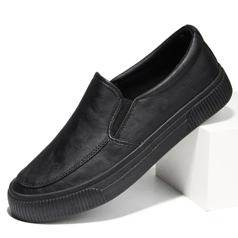 Chaussures en cuir confortables à semelle en caoutchouc pour hommes