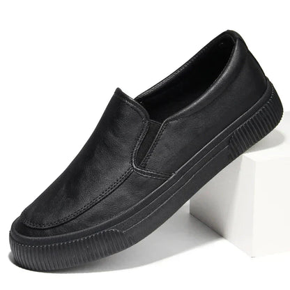 Chaussures en cuir confortables à semelle en caoutchouc pour hommes