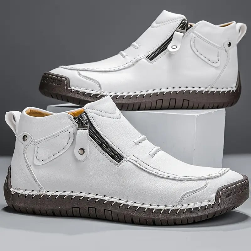 Bottes en cuir antidérapantes orthopédiques pour hommes