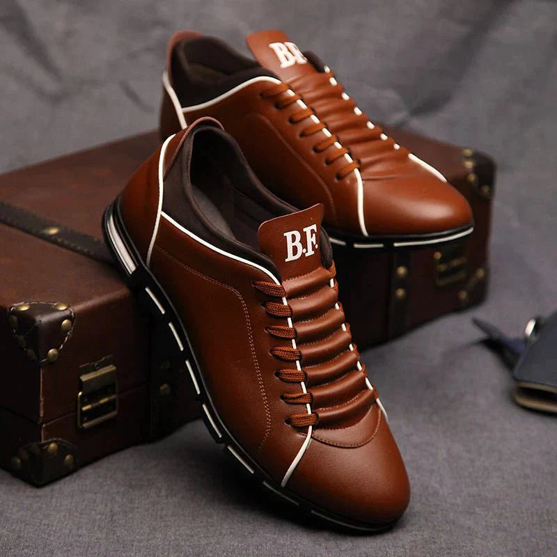 Baskets en cuir confortables à enfiler pour hommes