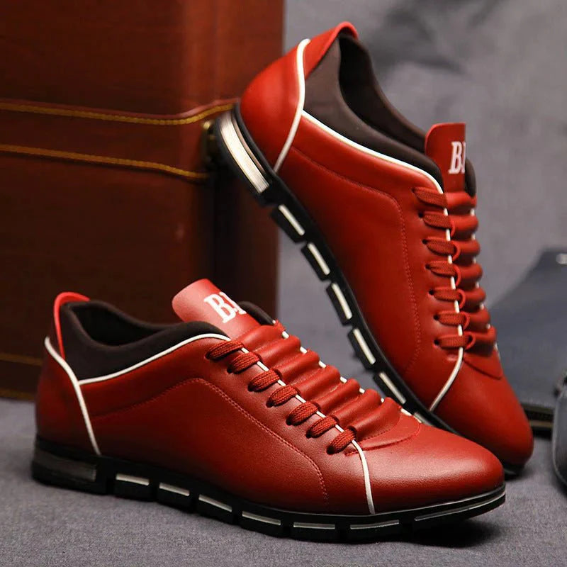 Baskets en cuir confortables à enfiler pour hommes