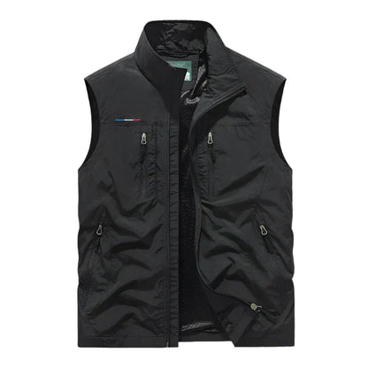 Gilet pratique pour homme sans manches avec fermeture éclair