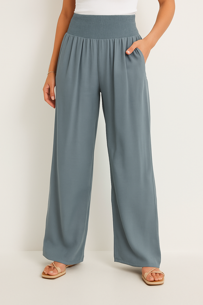 Pantalon d'été taille haute stretch pour femme