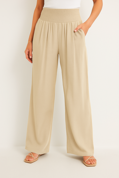Pantalon d'été taille haute stretch pour femme
