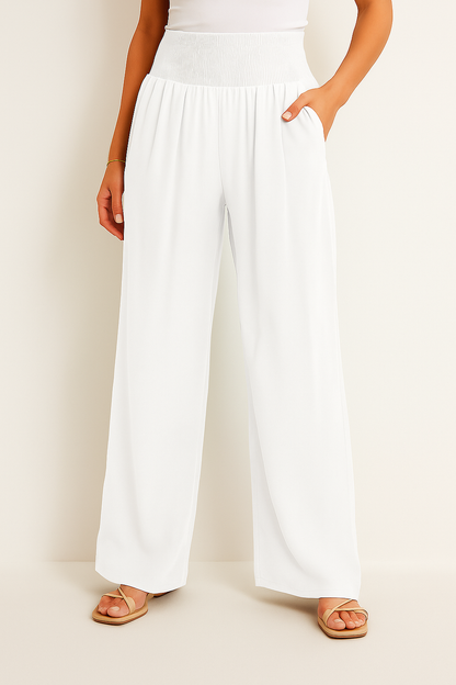 Pantalon d'été taille haute stretch pour femme