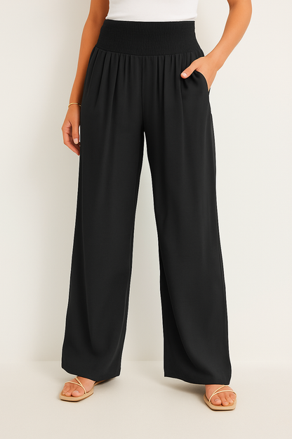 Pantalon d'été taille haute stretch pour femme
