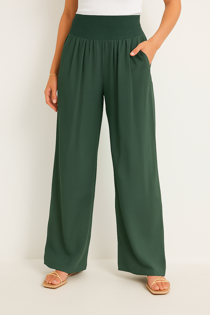 Pantalon d'été taille haute stretch pour femme