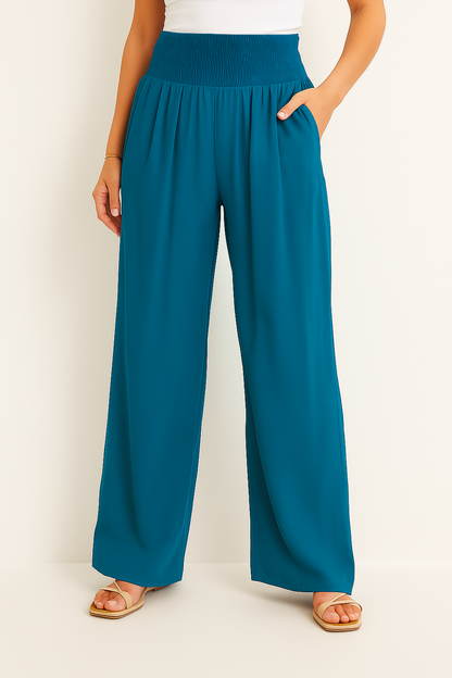 Pantalon d'été taille haute stretch pour femme
