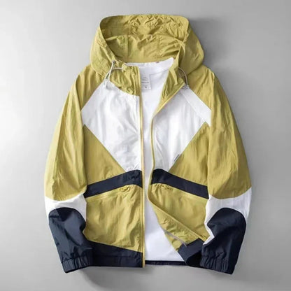 Veste coupe-vent stylée pour homme, design color block