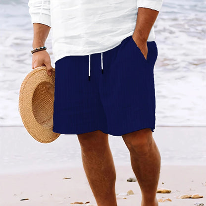 Short homme confortable effet lin