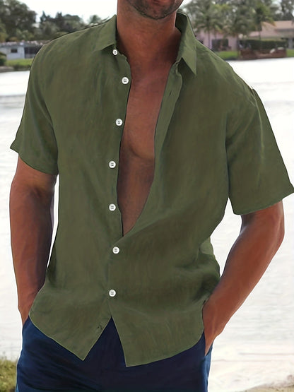 Chemise en lin manches courtes homme été