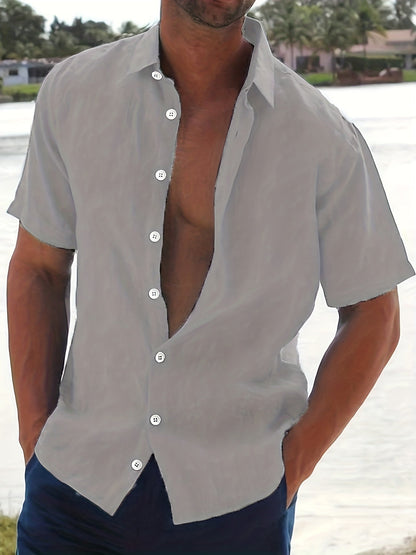 Chemise en lin manches courtes homme été