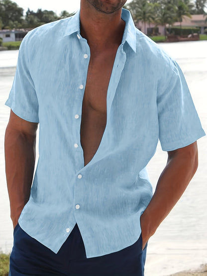 Chemise en lin manches courtes homme été