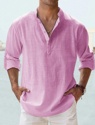 Chemise légère en coton à manches longues pour homme