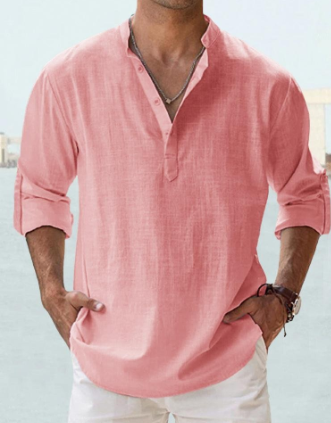 Chemise légère en coton à manches longues pour homme
